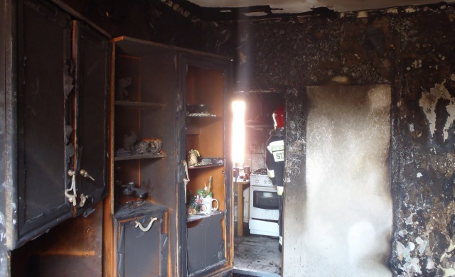 Pożar mieszkania w Rogoźnie 