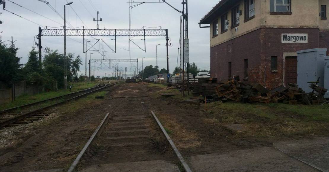 Zamkniety przejazd kolejowy w Wargowie