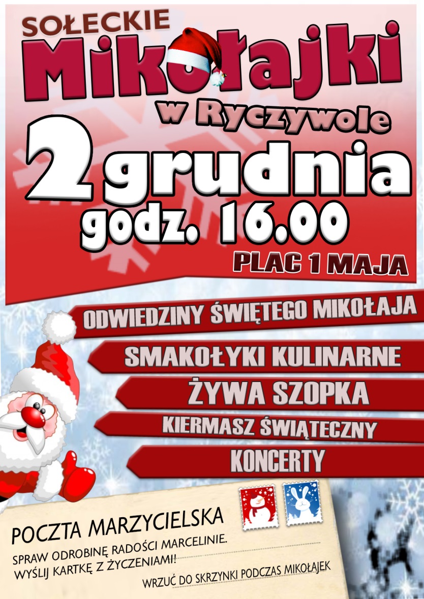 Zapraszamy na Mikolajki do Ryczywolu