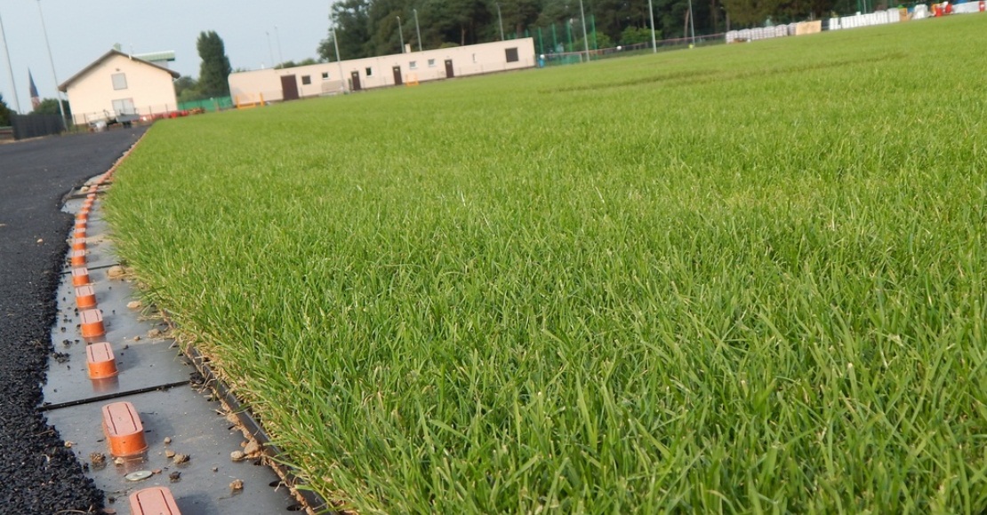 Rosnie trawa na stadionie w Obornikach