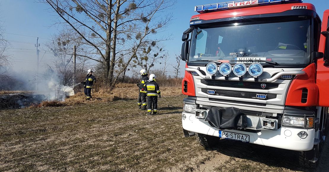 pozar nasypu kolejowego osp ocieszyn