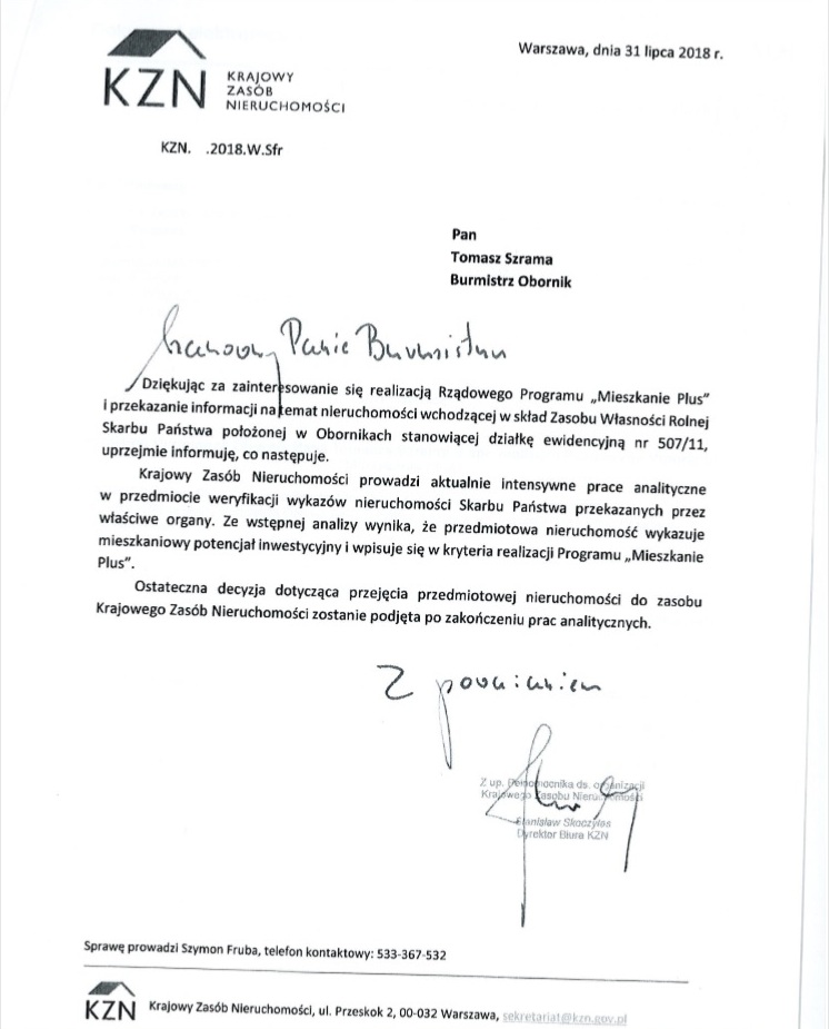 zkn pismo um oborniki