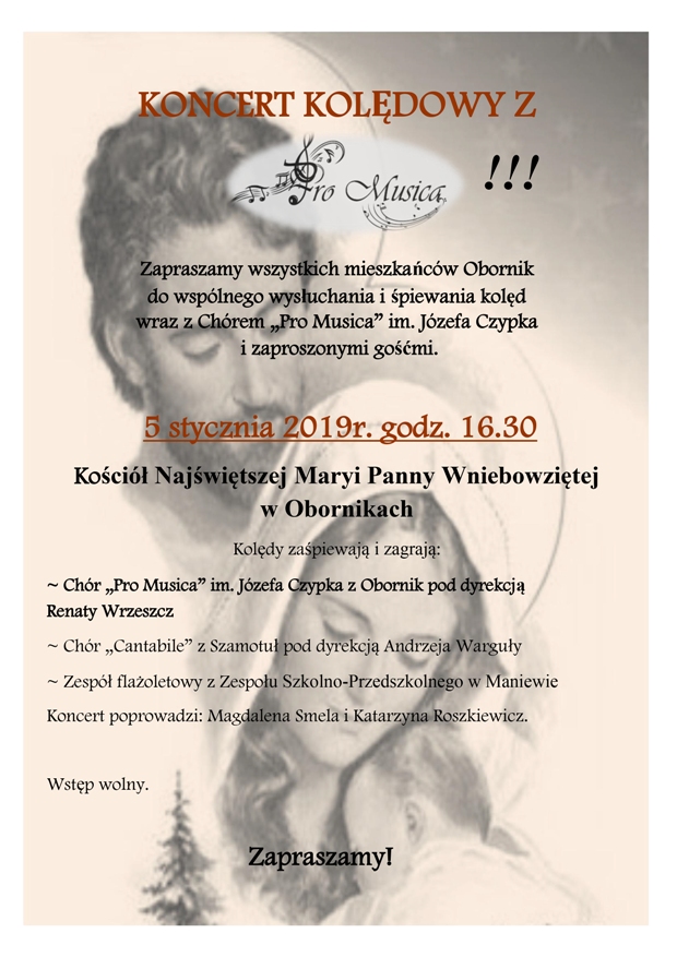 chór pro musica oborniki koncert kolędowy