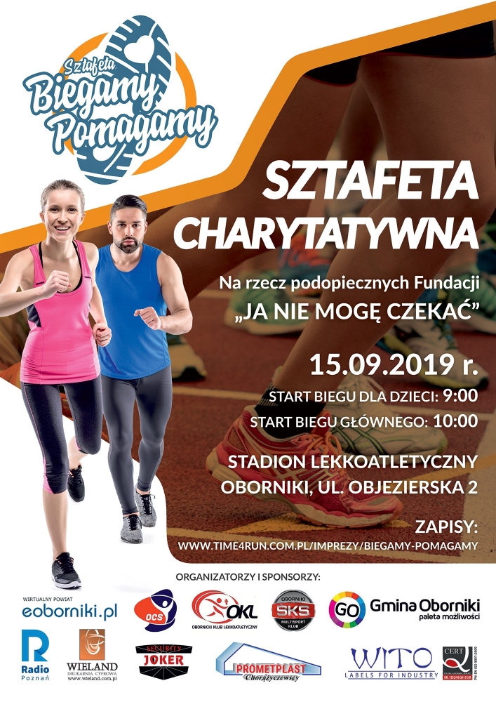 sztafeta biegay pomagamy plakat