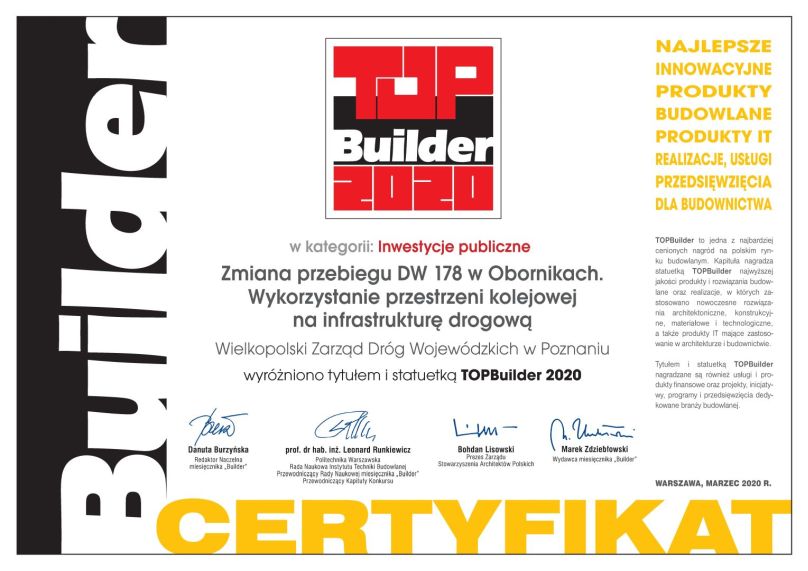 WZDW CERTYFIKAT TOPBUILDER 2020