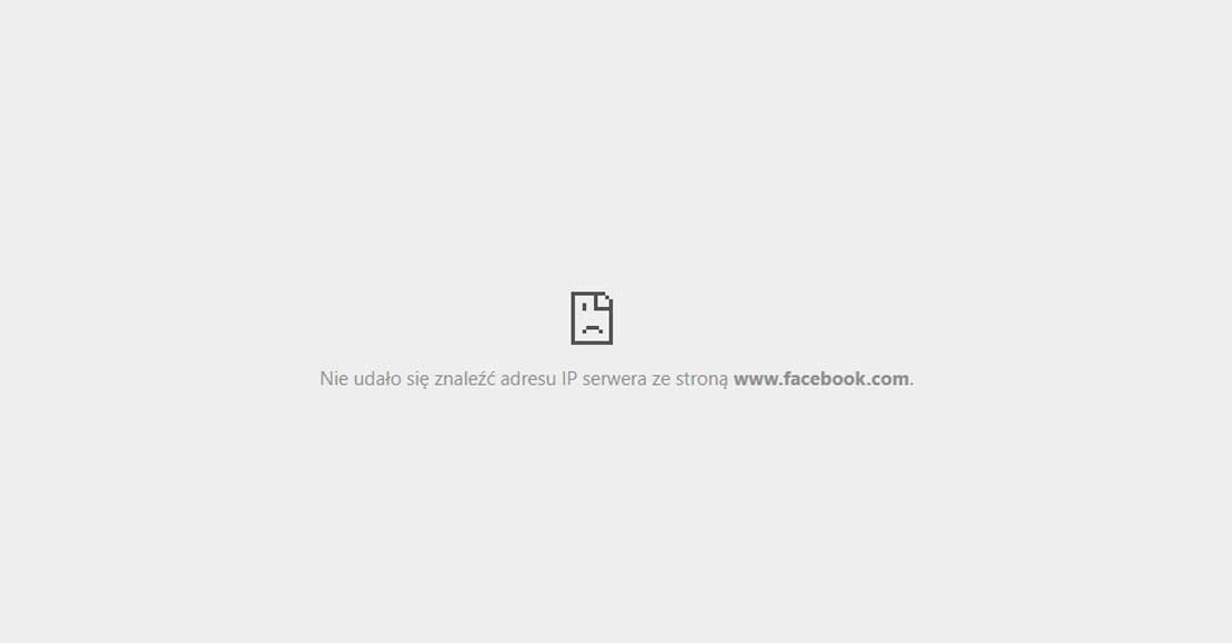 Usługi Facebooka niedostępne