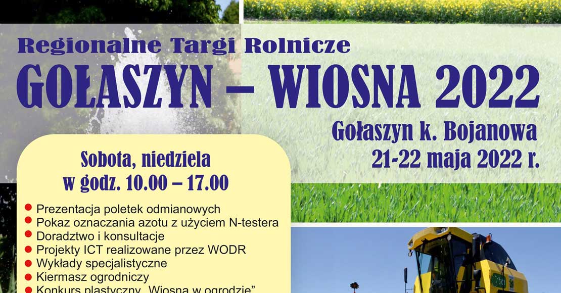 Regionalne Targi Rolnicze w Gołaszynie: pokazy na polach, stoiska i konkursy