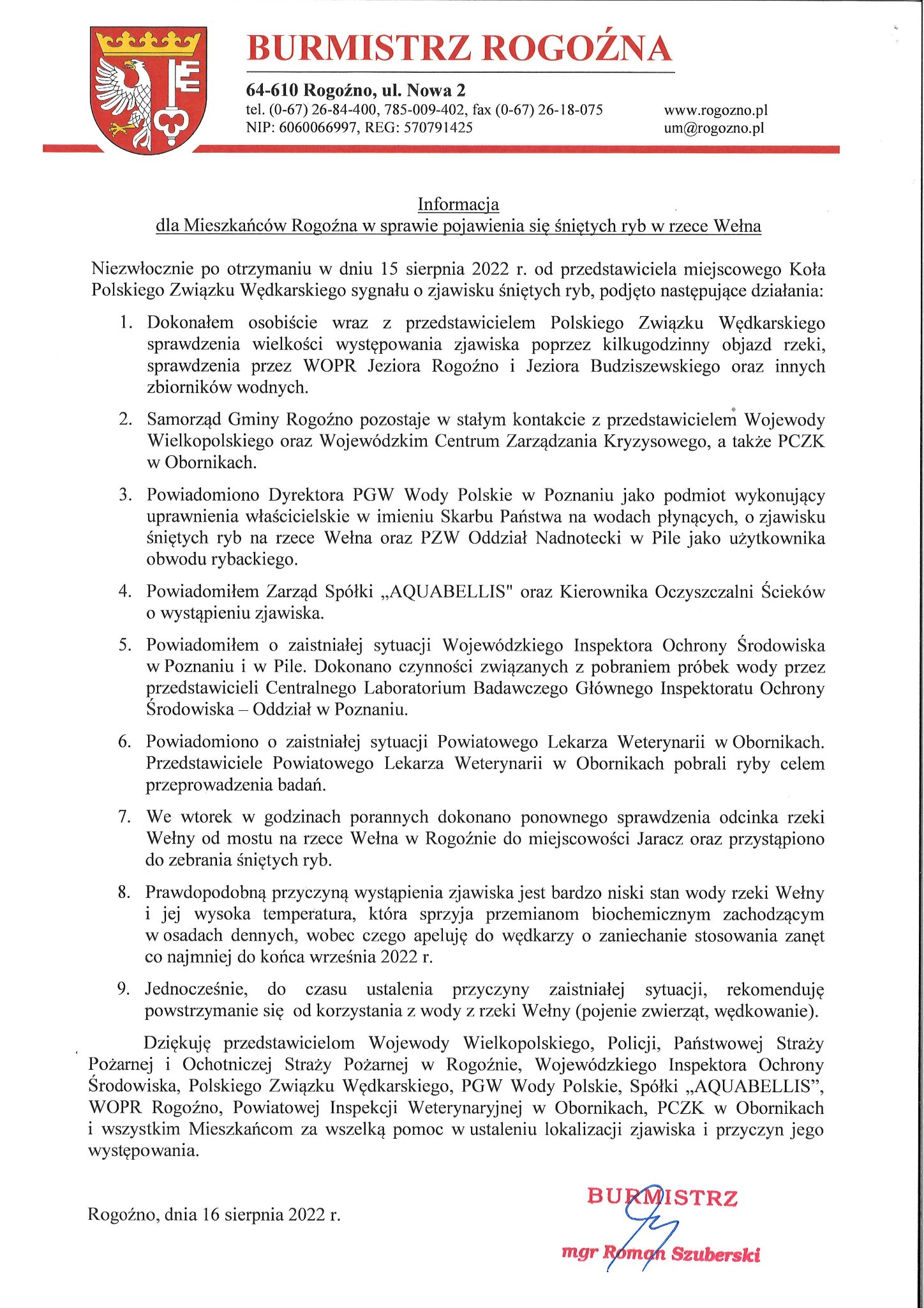 szuberski infomacja