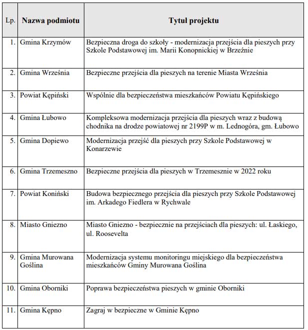 11 projektow